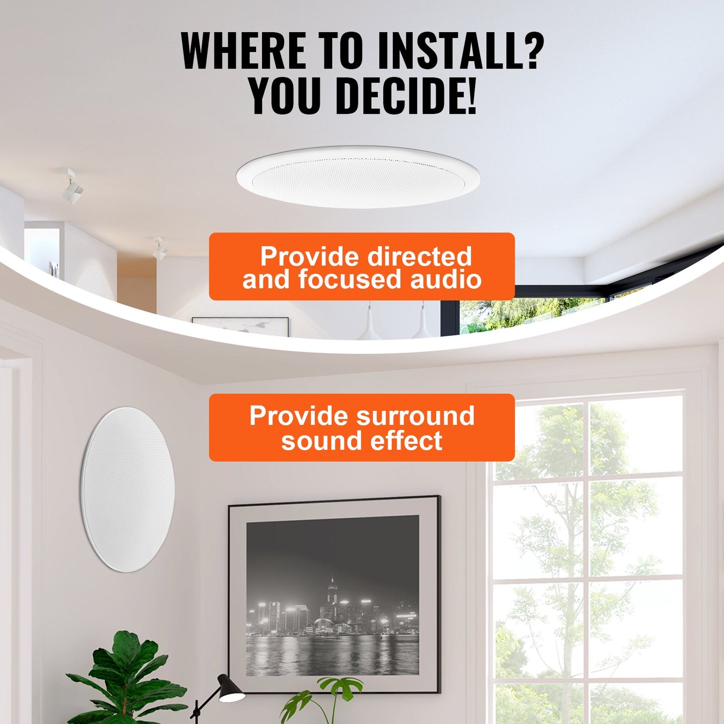 165.1 mm in Ceiling Speakers, 150-Watts, Flush Mount Ceiling & in-Wall Speakers System with 8ΩImpedance 89dB Sensitivity, for Home Kitchen Living Room Bedroom or Covered Outdoor Porches, Single - Image 5