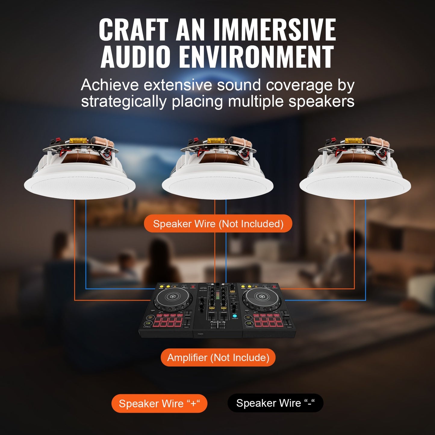 165.1 mm in Ceiling Speakers, 150-Watts, Flush Mount Ceiling & in-Wall Speakers System with 8ΩImpedance 89dB Sensitivity, for Home Kitchen Living Room Bedroom or Covered Outdoor Porches, Single - Image 6