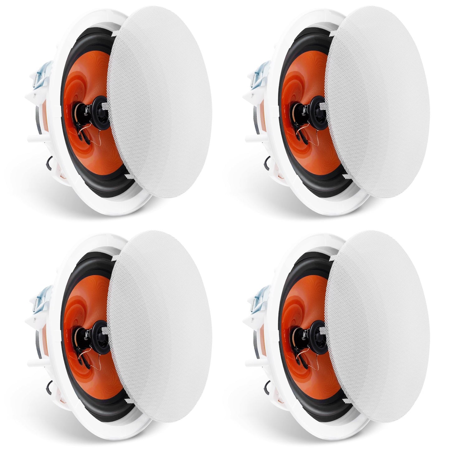 4 PCs 203.2 mm in Ceiling Speakers, 100-Watts, Flush Mount Ceiling & in-Wall Speakers System with 8ΩImpedance 89dB Sensitivity, for Home Kitchen Living Room Bedroom or Covered Outdoor Porches