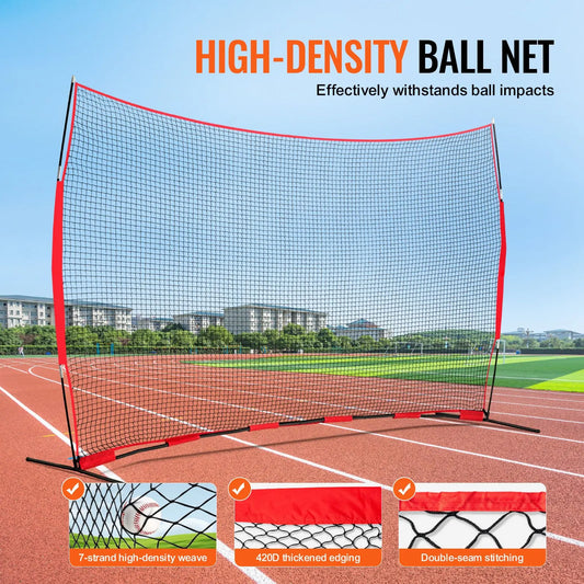 Barricade Backstop Net, 16x10 ft Ball Sports Barrier Netting, Portable Practice Equipment with Carry Bag, Protection Screen for Baseball Softball Lacrosse Soccer Hockey Training, for Backyard - Image 3
