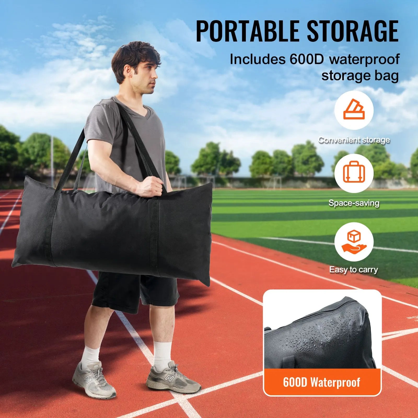 Barricade Backstop Net, 20x10 ft Ball Sports Barrier Netting, Portable Practice Equipment with Carry Bag, Protection Screen for Baseball Softball Lacrosse Soccer Hockey Training, for Backyard - Image 5