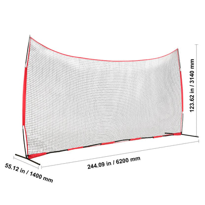 Barricade Backstop Net, 20x10 ft Ball Sports Barrier Netting, Portable Practice Equipment with Carry Bag, Protection Screen for Baseball Softball Lacrosse Soccer Hockey Training, for Backyard - Image 8