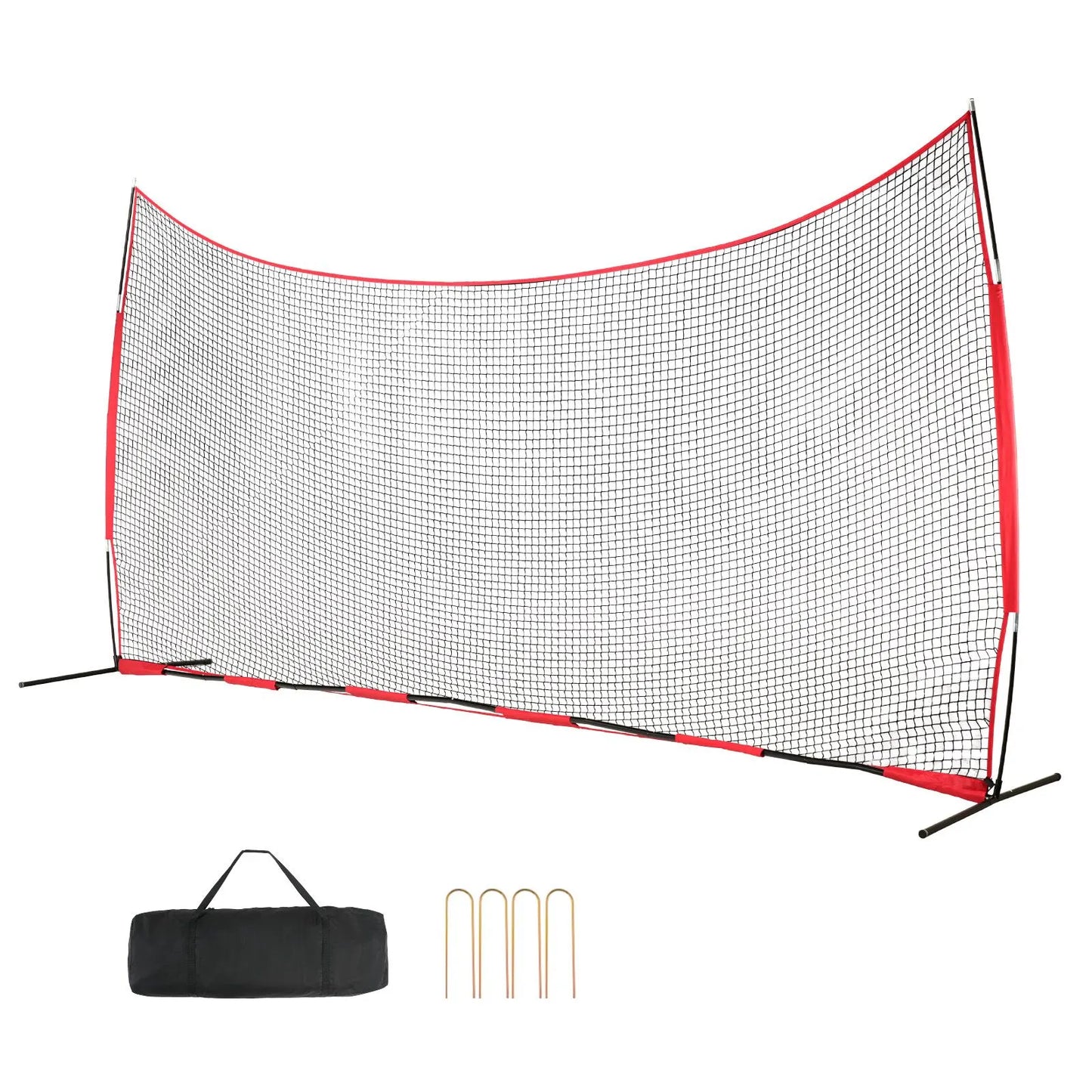 Barricade Backstop Net, 20x10 ft Ball Sports Barrier Netting, Portable Practice Equipment with Carry Bag, Protection Screen for Baseball Softball Lacrosse Soccer Hockey Training, for Backyard - Image 9