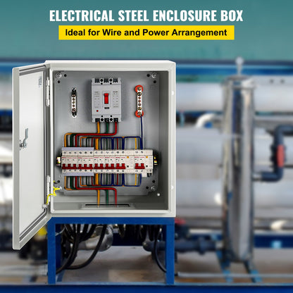 NEMA Steel Enclosure, 25 x 20 x 15 cm NEMA 4X Steel Electrical Box, IP66 Waterproof & Dustproof, Outdoor/Indoor Electrical Junction Box, with Mounting Plate - Image 2