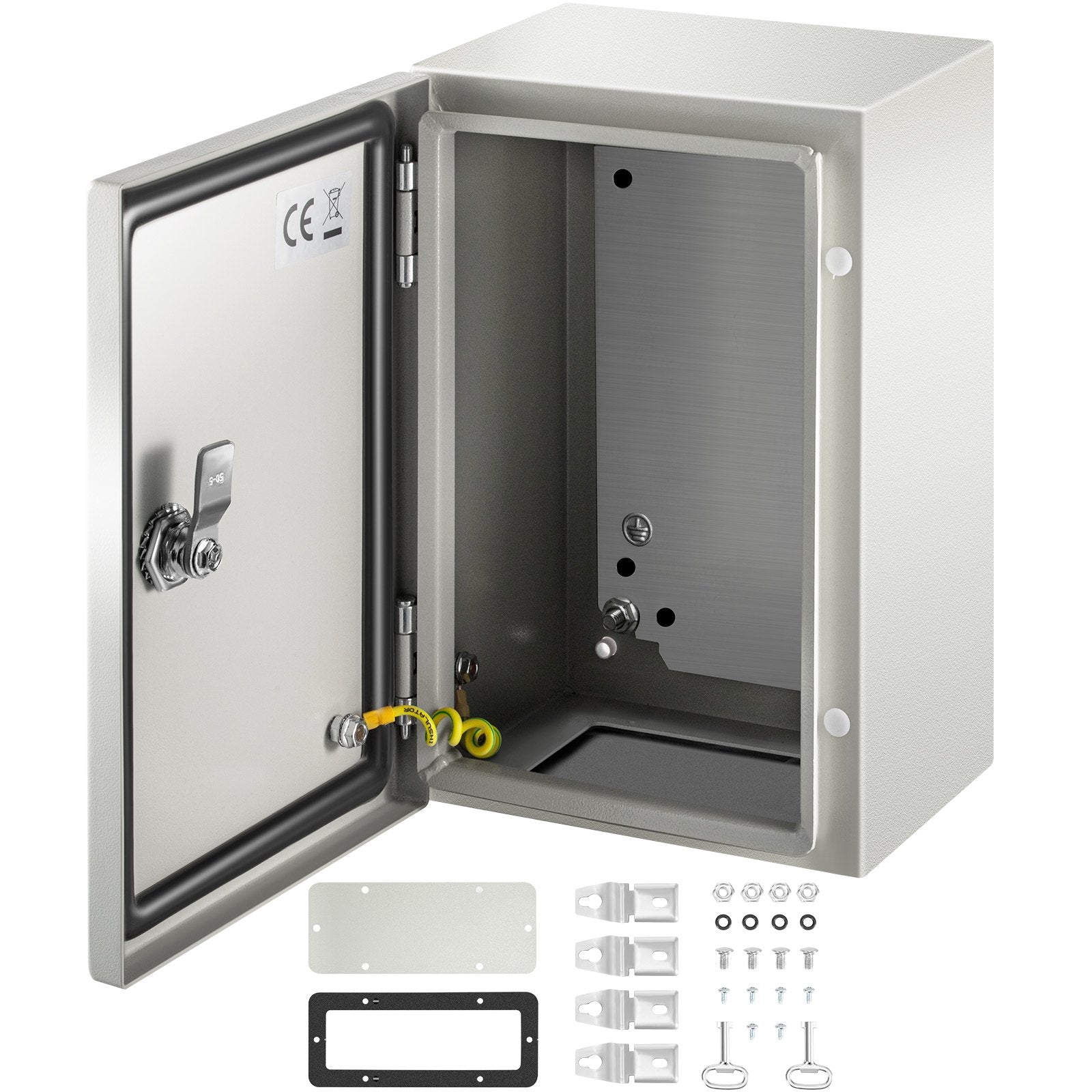 NEMA Steel Enclosure ,12 x 8 x 6\'\' NEMA 4X Steel Electrical Box, IP66 Waterproof & Dustproof, Outdoor/Indoor Electrical Junction Box, with Mounting Plate