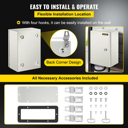 NEMA Steel Enclosure ,12 x 8 x 6\'\' NEMA 4X Steel Electrical Box, IP66 Waterproof & Dustproof, Outdoor/Indoor Electrical Junction Box, with Mounting Plate - Image 6