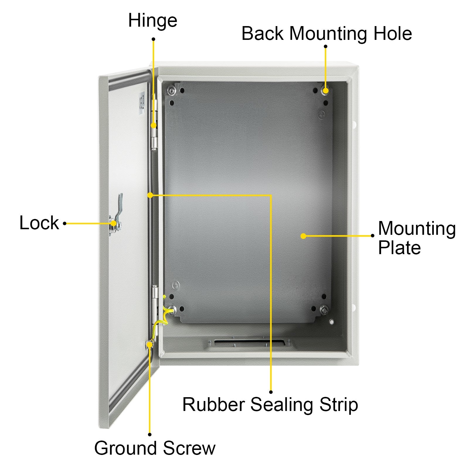 NEMA Steel Enclosure ,12 x 8 x 6\'\' NEMA 4X Steel Electrical Box, IP66 Waterproof & Dustproof, Outdoor/Indoor Electrical Junction Box, with Mounting Plate - Image 9