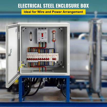 NEMA Steel Enclosure, 12 x 12 x 6''steel electrical box
electrical enclosur NEMA 4X Steel Electrical Box, IP66 Waterproof & Dustproof, Outdoor/Indoor Electrical Junction Box, with Mounting Plat - Image 2