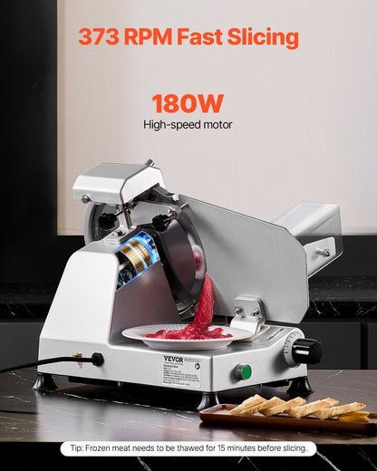 Meat Slicer 180W 250 mm Electric Deli Food Slicer for Meat Bread Cheese - Image 2