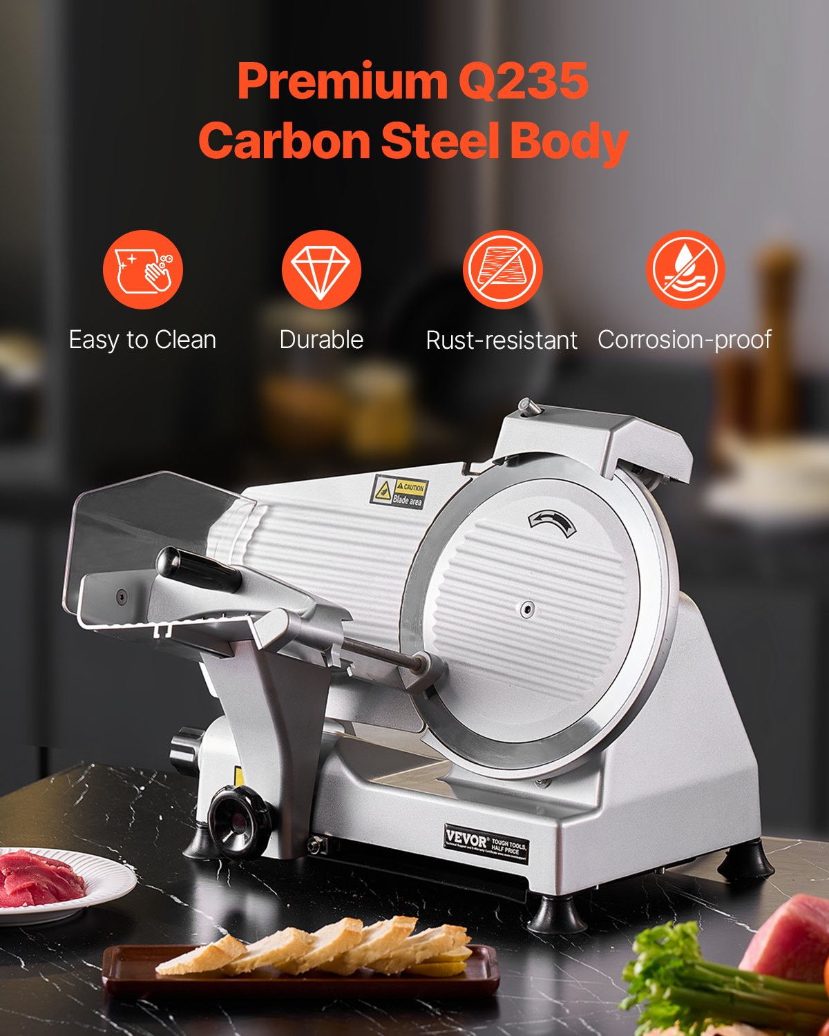 Meat Slicer 180W 250 mm Electric Deli Food Slicer for Meat Bread Cheese - Image 5