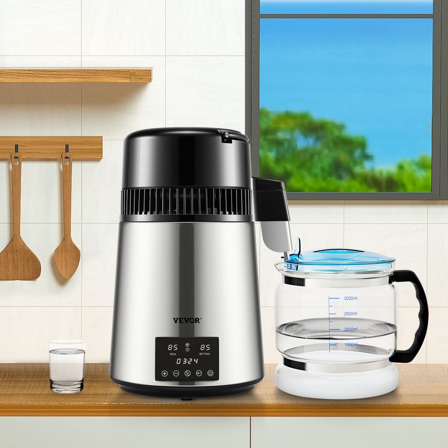 4L Water Distiller 1.5L/H Distilled Water Maker Timing Dual-Temp Silver - Image 8