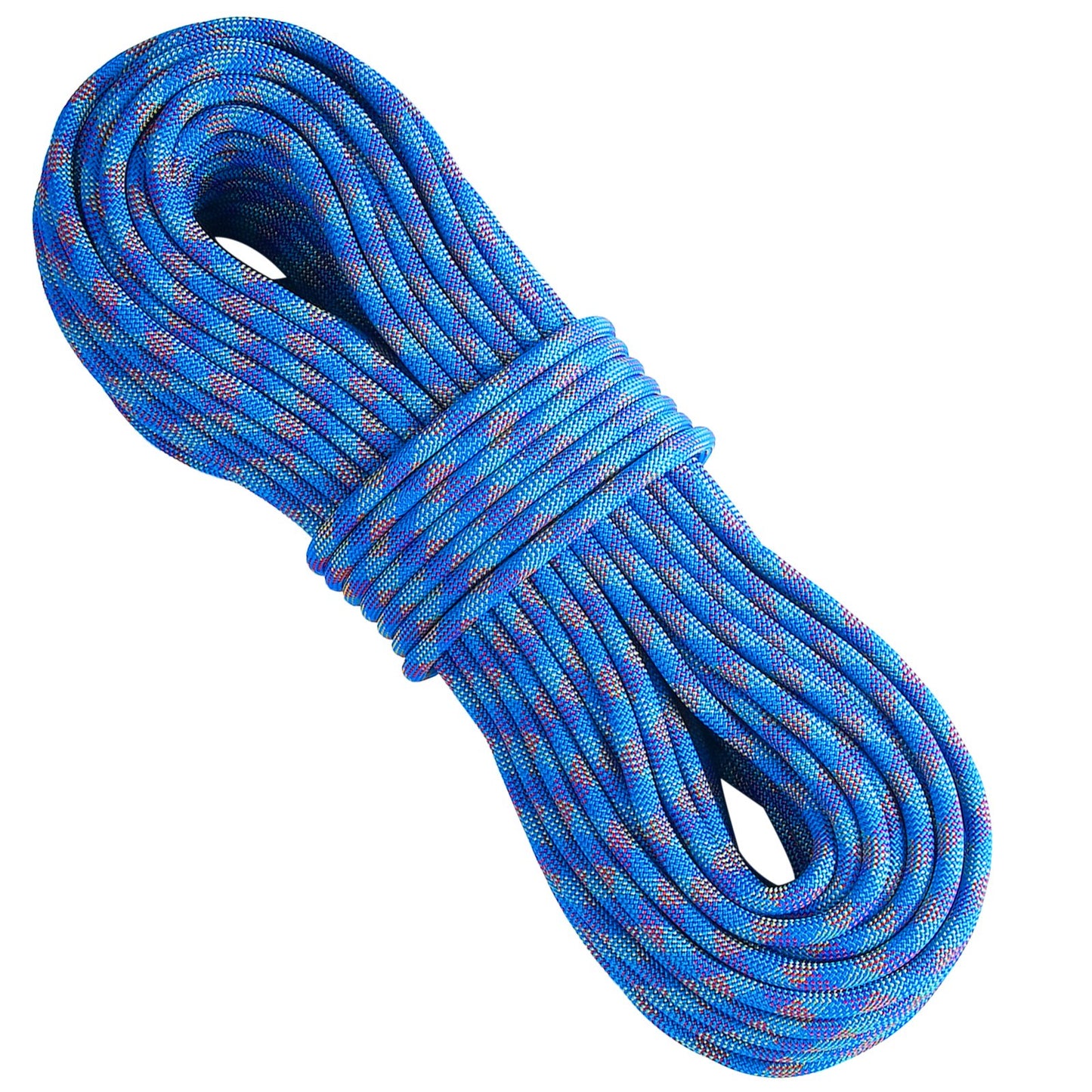 10.2mm Dynamic Climbing Rope, 60M(197ft) Outdoor Rock Climbing Rope 25KN Breaking Tension, Stretchable Fiber Rope with Steel Snap Hooks for Escape, Rappelling, Fire Rescue, Blue - Image 9