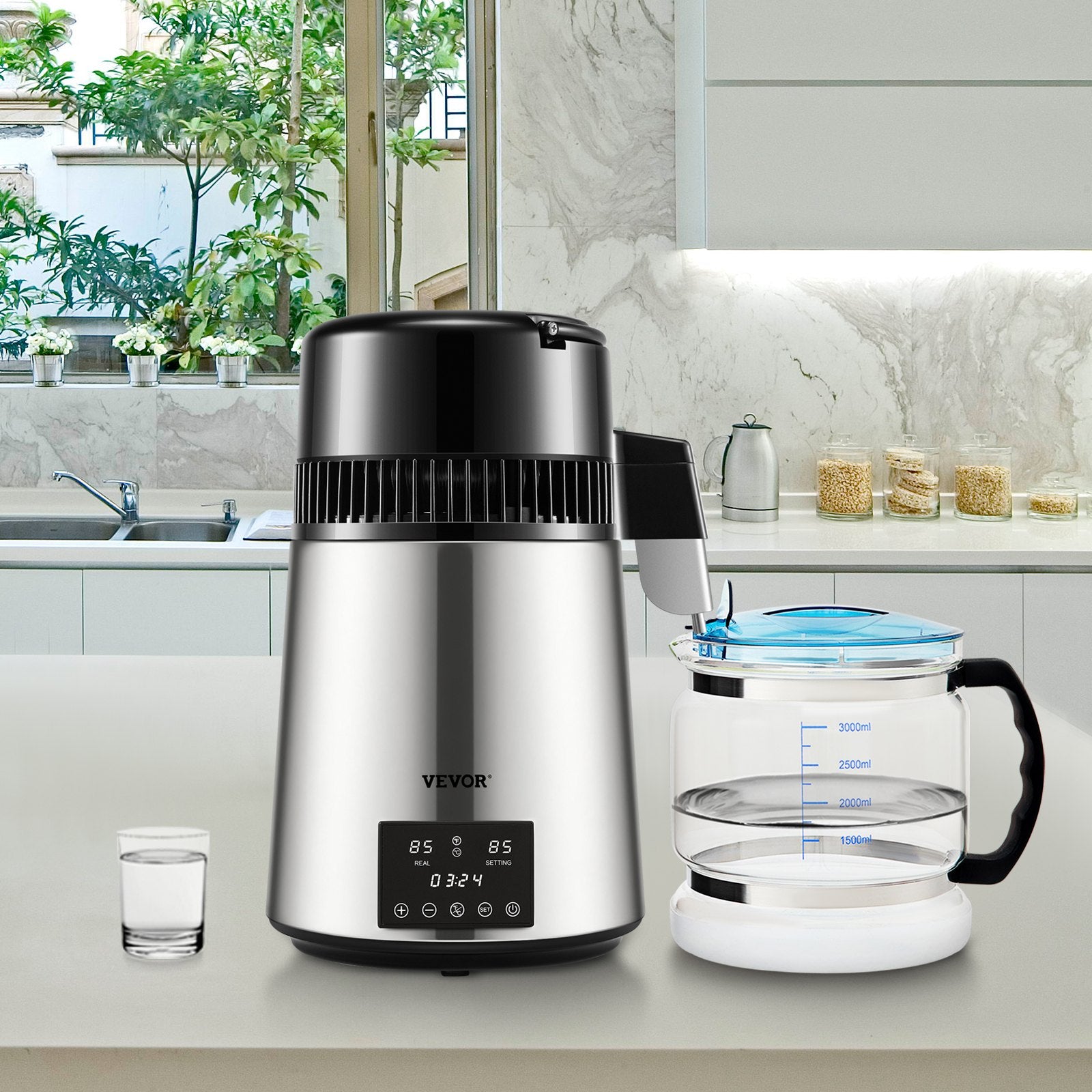 4L Water Distiller Distilled Water Maker 1 L/H w/ Timing Dual-Temp Silver - Image 8