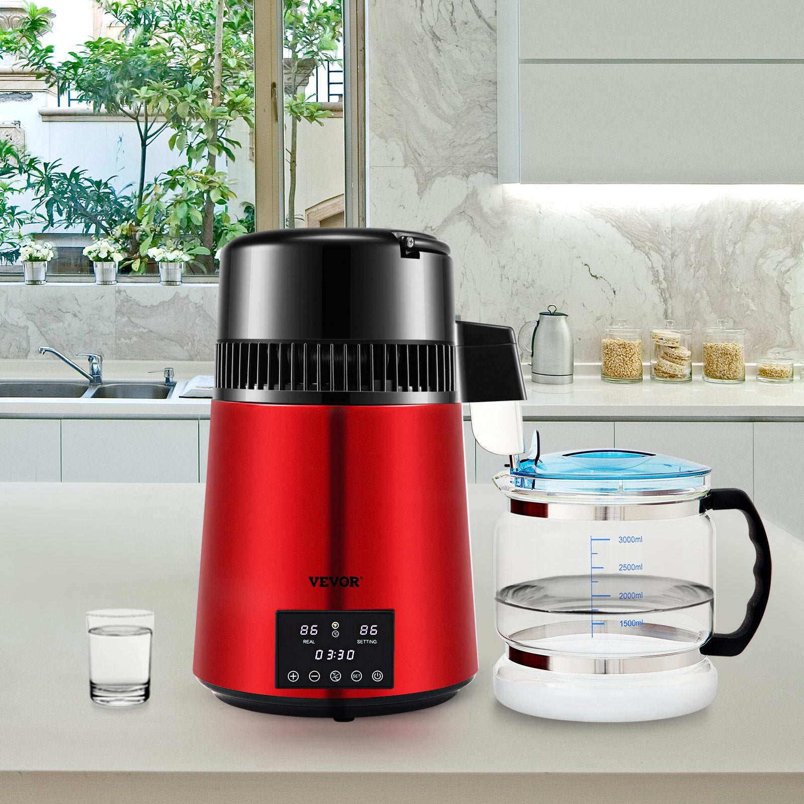 4L Water Distiller Distilled Water Maker 1 L/H w/ Timing Dual Temp Red - Image 8