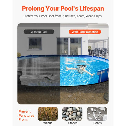 Oval Pool Liner Pad, 15 x 30 ft Pool Liner Pad for Above Ground Swimming Pools, Extra-Thick Pool Mat, Prevents Punctures, Recycled Geotextile Material Underlayment Pad, Extend Liner Life - Image 2