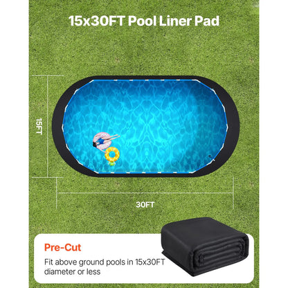 Oval Pool Liner Pad, 15 x 30 ft Pool Liner Pad for Above Ground Swimming Pools, Extra-Thick Pool Mat, Prevents Punctures, Recycled Geotextile Material Underlayment Pad, Extend Liner Life - Image 5