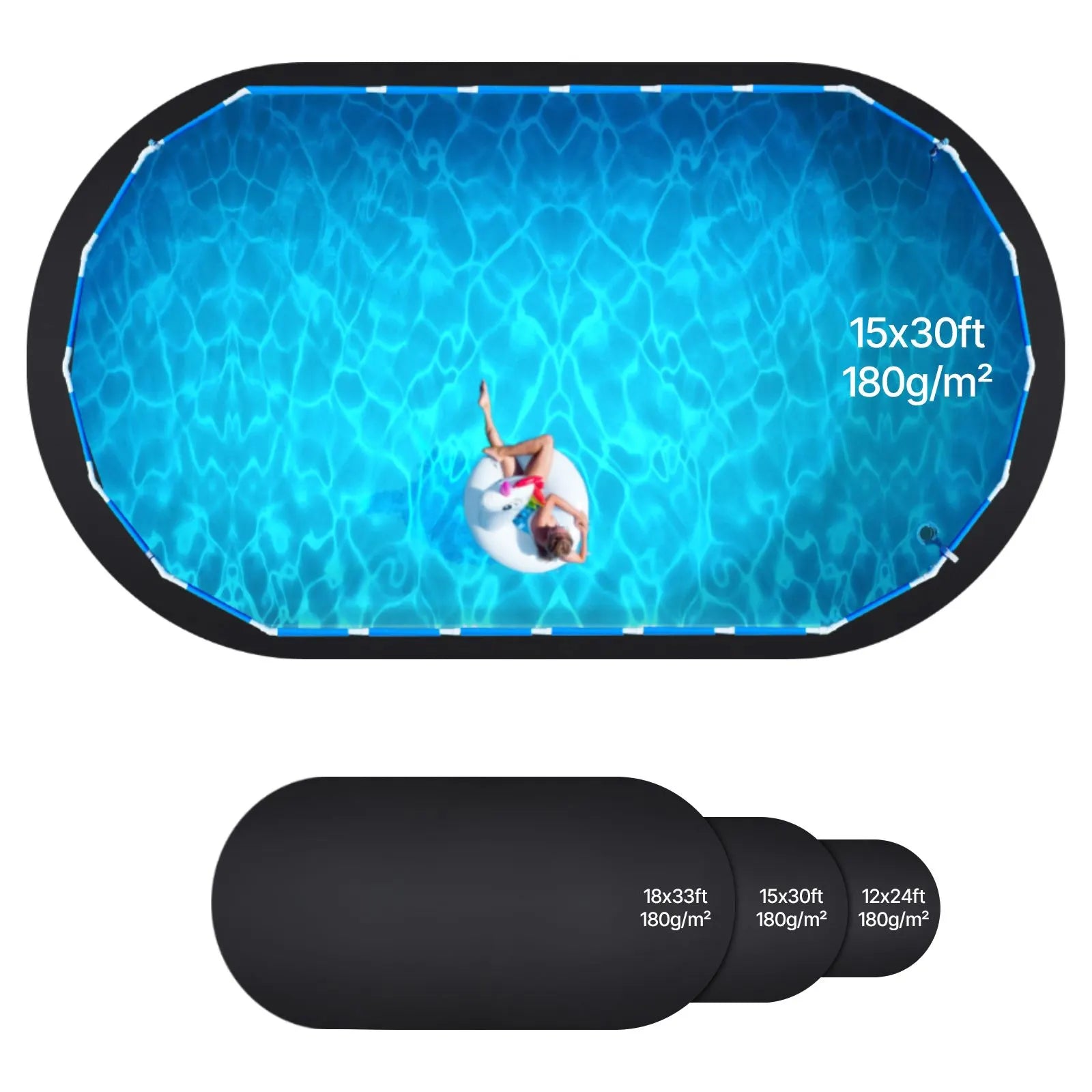 Oval Pool Liner Pad, 15 x 30 ft Pool Liner Pad for Above Ground Swimming Pools, Extra-Thick Pool Mat, Prevents Punctures, Recycled Geotextile Material Underlayment Pad, Extend Liner Life - Image 8