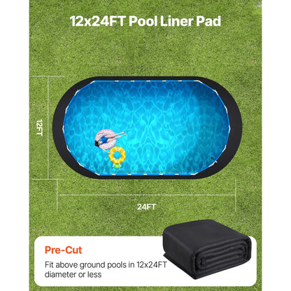 Oval Pool Liner Pad, 12 x 24 ft Pool Liner Pad for Above Ground Swimming Pools, Extra-Thick Pool Mat, Prevents Punctures, Recycled Geotextile Material Underlayment Pad, Extend Liner Life - Image 5