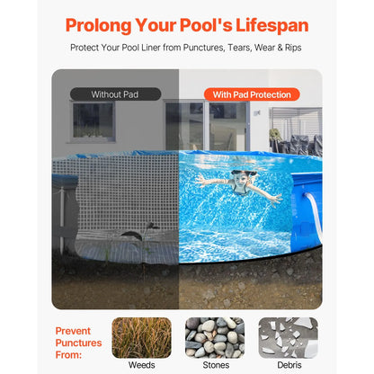 21ft Round Pool Liner Pad, Pool Liner Pad for Above Ground Swimming Pools, Extra-Thick Pool Mat, Prevents Punctures, Recycled Geotextile Material Underlayment Pad, Extend Liner Life - Image 2