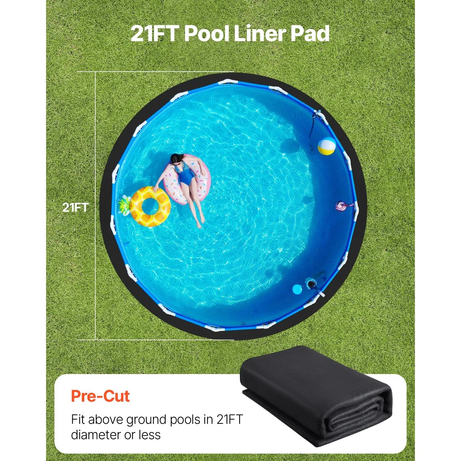 21ft Round Pool Liner Pad, Pool Liner Pad for Above Ground Swimming Pools, Extra-Thick Pool Mat, Prevents Punctures, Recycled Geotextile Material Underlayment Pad, Extend Liner Life - Image 5