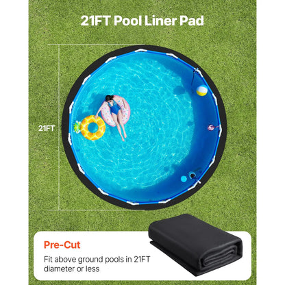 21ft Round Pool Liner Pad, Pool Liner Pad for Above Ground Swimming Pools, Extra-Thick Pool Mat, Prevents Punctures, Recycled Geotextile Material Underlayment Pad, Extend Liner Life - Image 5
