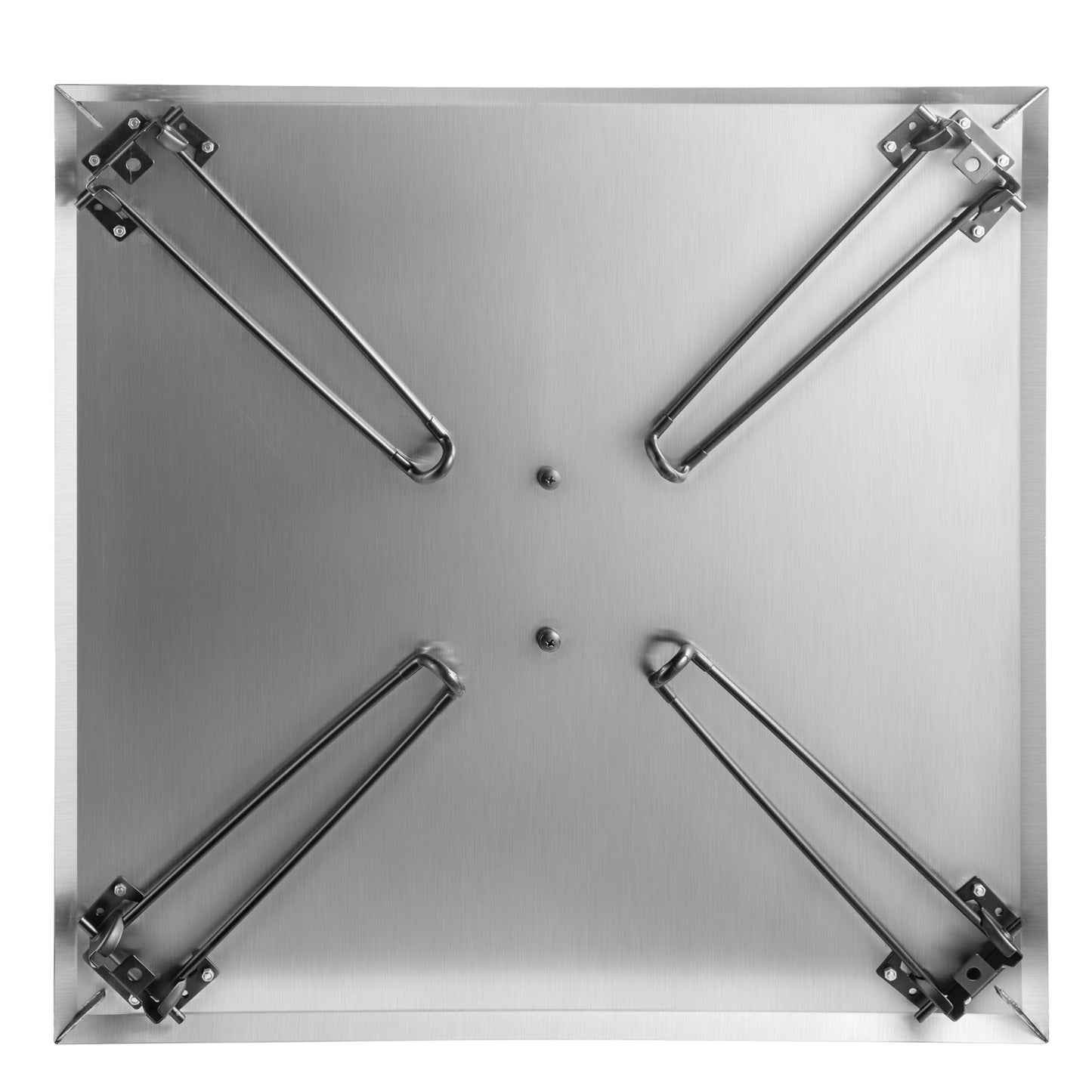 Fire Pit Heat Deflector Fire Pit Pan Cover Stainless Steel Foldable Legs - Image 9