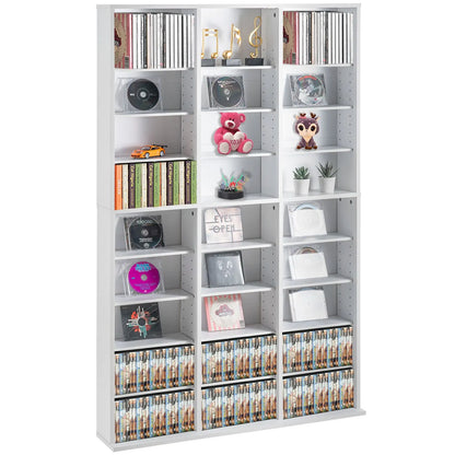 Media Storage Cabinet, 9-layer DVD Shelf Holds up to 756 CDs, Adjustable CD Shelves 27 Compartments, Protects & Organizes Music, Movie, Video Games or Memorabilia Collections,White - Image 9