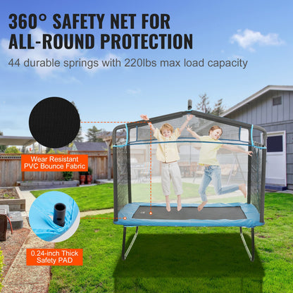 6FT Trampoline for Kids, 72" Indoor/Outdoor Toddlers Trampoline, Mini Baby Trampoline with Safety Enclosure Net, Gymnastics Bar, Hammock, Recreational Trampoline Birthday Gift for 3+ Years Kids - Image 4