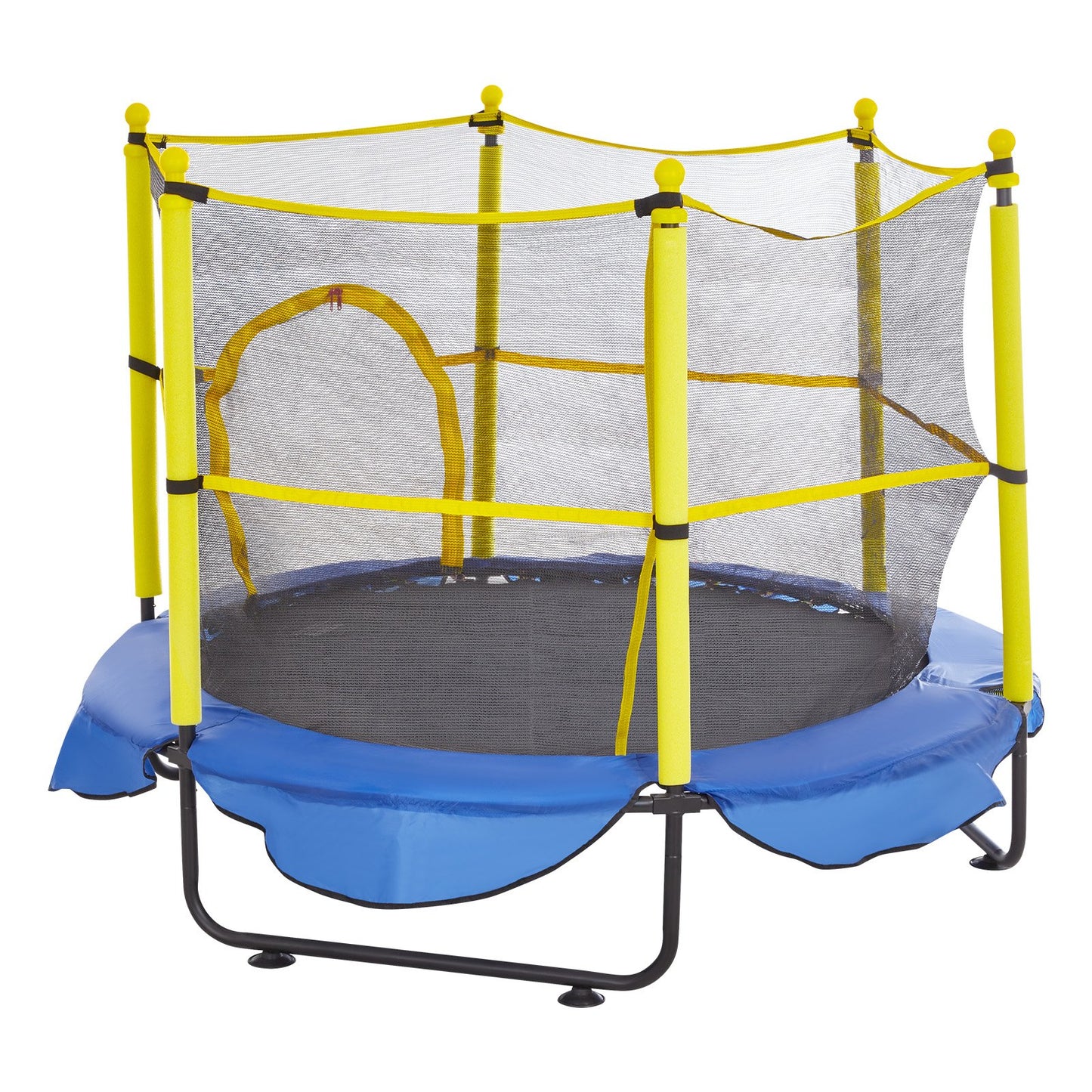 5FT Trampoline for Kids, 60" Indoor Outdoor Trampoline with Safety Enclosure Net, Basketball Hoop and Ocean Balls, Mini Toddler Recreational Trampoline Birthday Gifts for 3+ Years Kids - Image 9