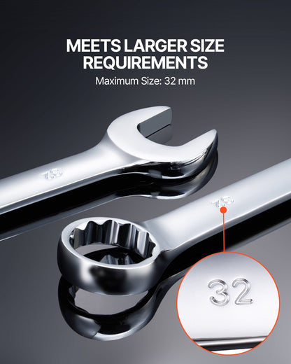 Combination Wrench Set 25-Piece Metric 6 mm to 32 mm with Roll-up Pouch - Image 5