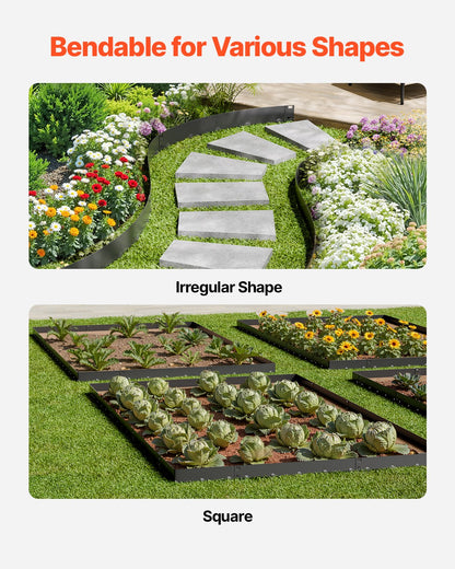 Steel Landscape Edging, 5 Packs 990 x 207 mm Rust-Resistant Metal Landscape Edging, Bendable Garden Edging Border, Heavy Duty Lawn Edging, Easy-to-Install, Flower Bed Yard Pathway Divider Black - Image 4