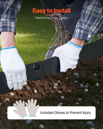 Steel Landscape Edging, 5 Packs 990 x 207 mm Rust-Resistant Metal Landscape Edging, Bendable Garden Edging Border, Heavy Duty Lawn Edging, Easy-to-Install, Flower Bed Yard Pathway Divider Black - Image 5