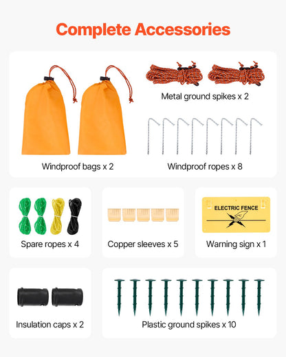 Electric Fence Netting, 0.88 x 49.98 m, PE Net Fencing with Posts & Double-Spiked Stakes, Utility Portable Mesh for Goats, Sheep, Lambs, Deer, Hogs, Dogs, Used in Backyards, Farms, and Ranches - Image 3