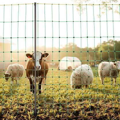 Electric Fence Netting, 0.88 x 49.98 m, PE Net Fencing with Posts & Double-Spiked Stakes, Utility Portable Mesh for Goats, Sheep, Lambs, Deer, Hogs, Dogs, Used in Backyards, Farms, and Ranches - Image 8