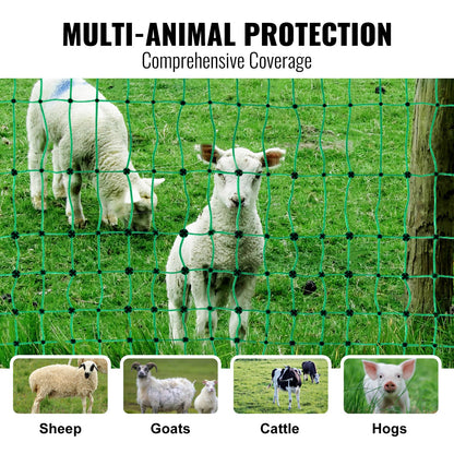 Electric Fence Netting, 1.06 x 49.98 m, PE Net Fencing with Posts & Double-Spiked Stakes, Utility Portable Mesh for Goats, Sheep, Lambs, Deer, Hogs, Dogs, Used in Backyards, Farms, and Ranches - Image 4