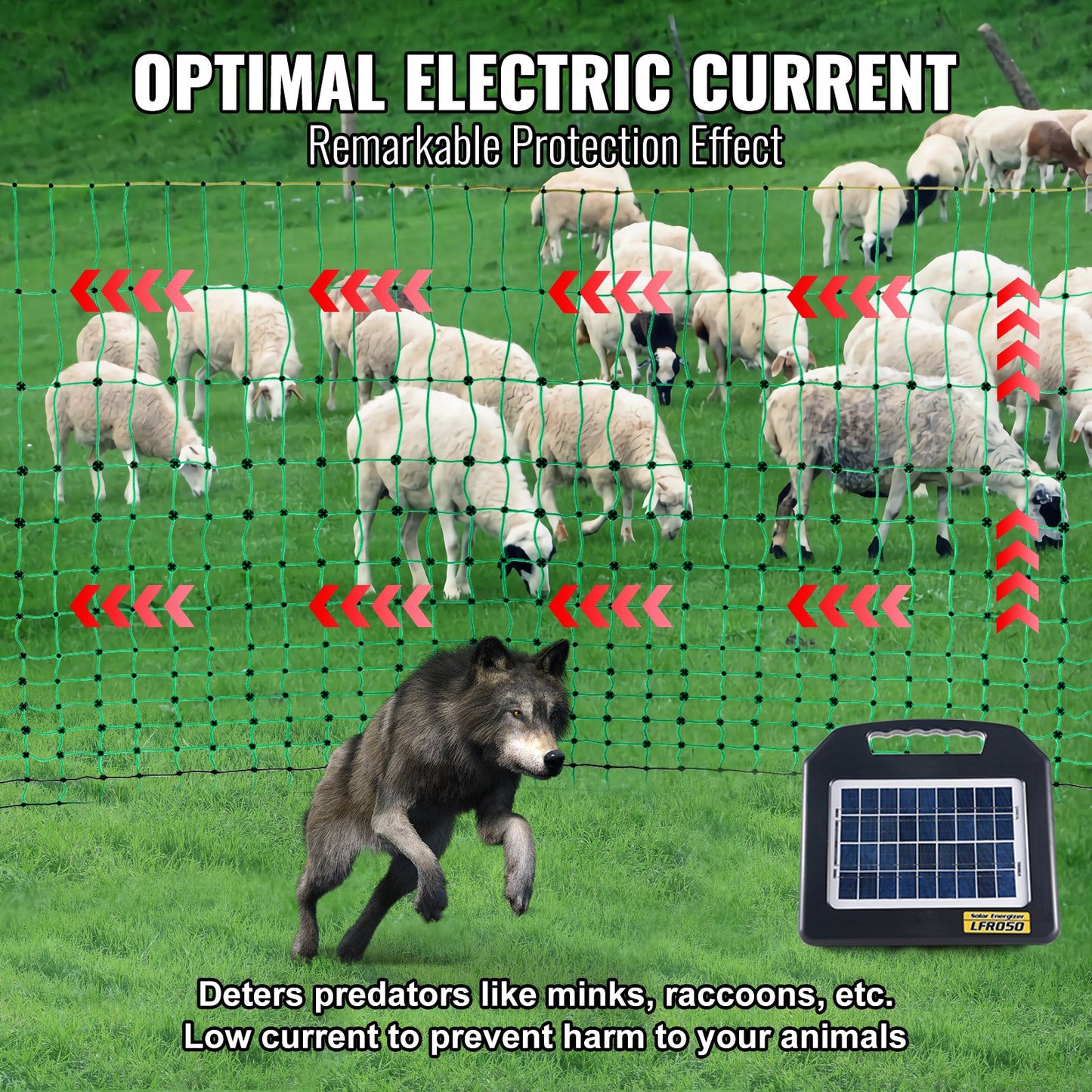 Electric Fence Netting, 1.06 x 49.98 m, PE Net Fencing with Posts & Double-Spiked Stakes, Utility Portable Mesh for Goats, Sheep, Lambs, Deer, Hogs, Dogs, Used in Backyards, Farms, and Ranches - Image 5