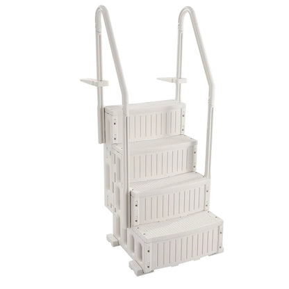 4-Step White Robust Pool Ladder of 2 Handrails for 1219.2-1371.6 mm Pools - Image 9