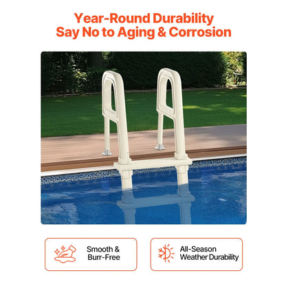 5-Step Inclined Robust Pool Ladder of 2 Handrails for 1219.2-1371.6mm Pool - Image 5