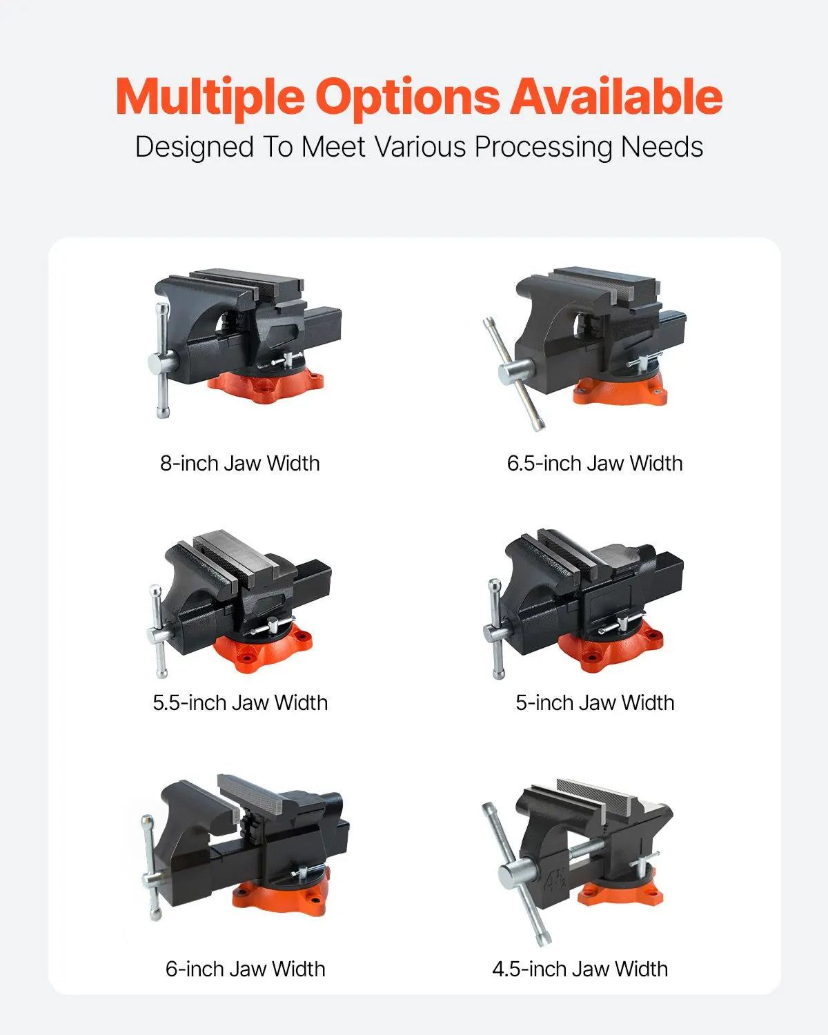 Bench Vise, 140 mm Jaw Width, 140 mm Max Jaw Opening Multipurpose Vise with 360° Swivel Locking Base, 73 mm Throat, Heavy Duty Ductile Iron Workbench Vise, Two-Way Jaws for Clamping Round Pipes - Image 7