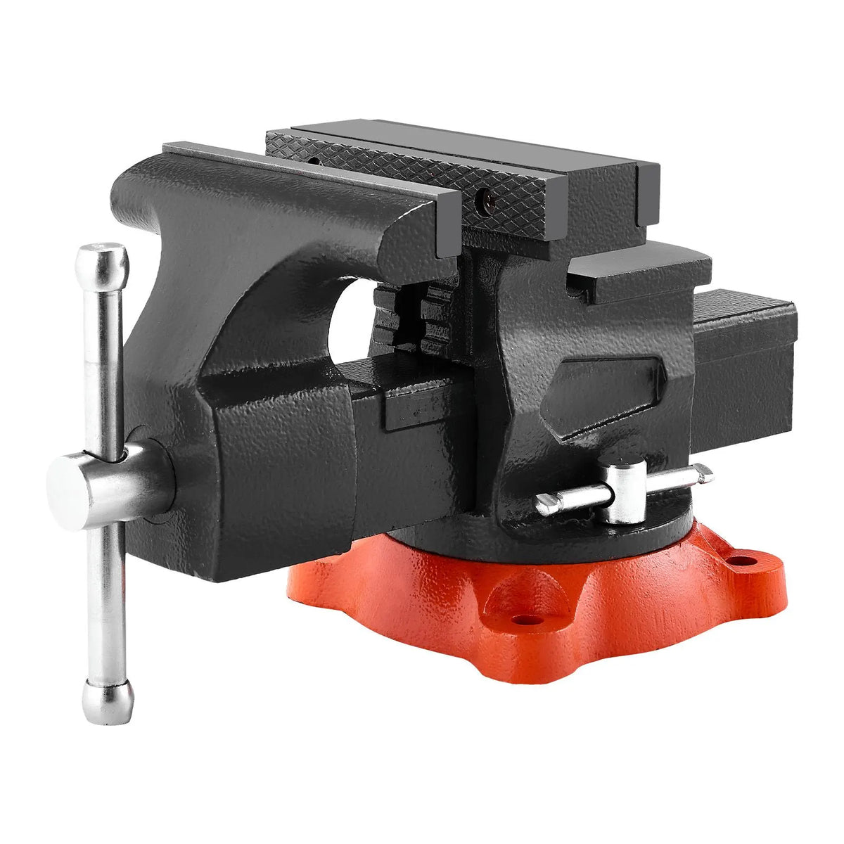 Bench Vise, 140 mm Jaw Width, 140 mm Max Jaw Opening Multipurpose Vise with 360° Swivel Locking Base, 73 mm Throat, Heavy Duty Ductile Iron Workbench Vise, Two-Way Jaws for Clamping Round Pipes - Image 9