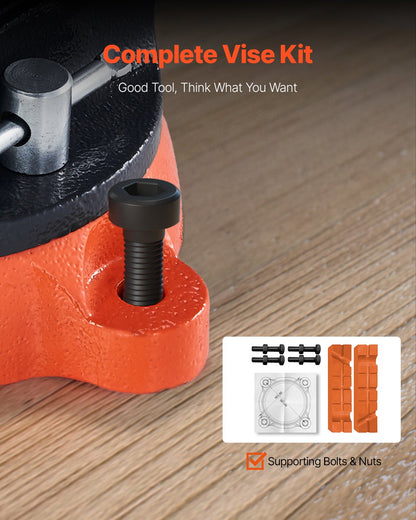 203 mm Bench Vice Multipurpose Heavy Duty Ductile Iron Swivel Locking Base - Image 4