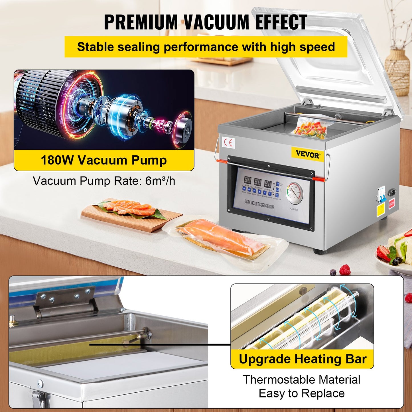 DZ-260C Digital Vacuum Sealer Food Vacuum Sealing Packing Machine 220V - Image 3