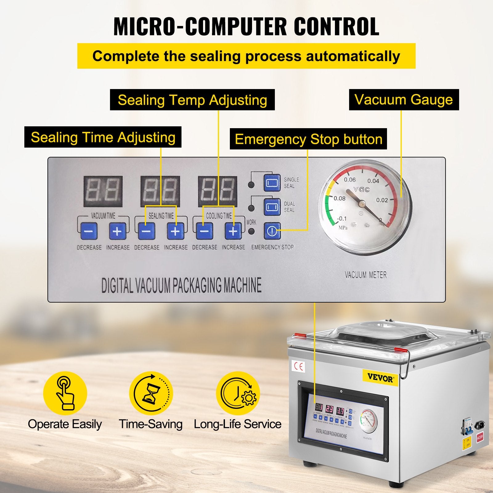 DZ-260C Digital Vacuum Sealer Food Vacuum Sealing Packing Machine 220V - Image 4