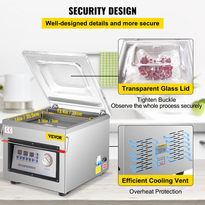 DZ-260C Digital Vacuum Sealer Food Vacuum Sealing Packing Machine 220V - Image 6