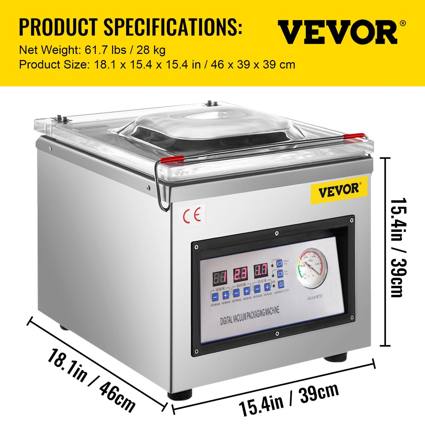 DZ-260C Digital Vacuum Sealer Food Vacuum Sealing Packing Machine 220V - Image 7