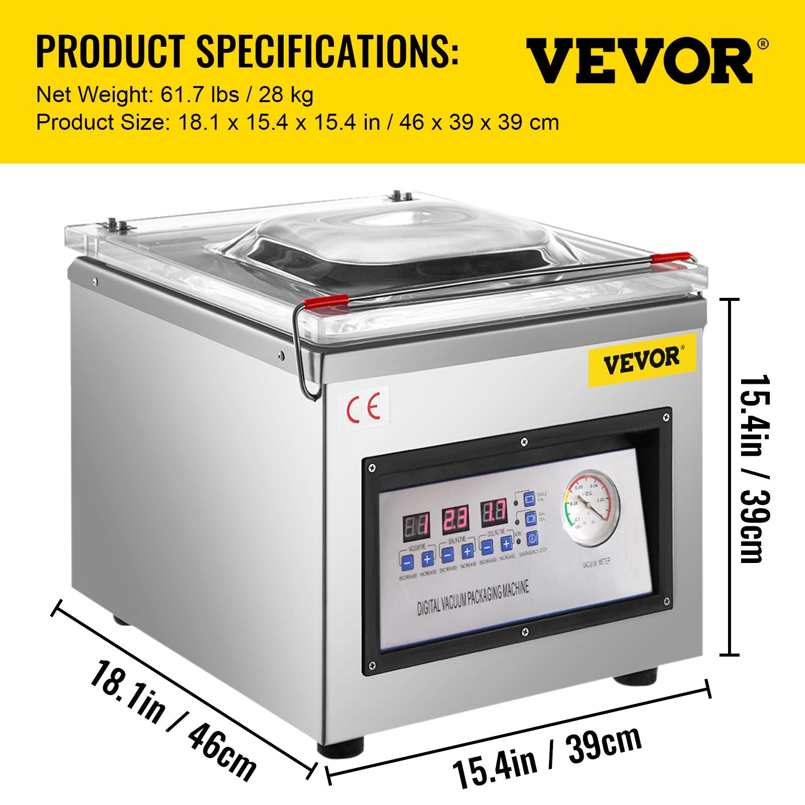 DZ-260C Digital Vacuum Sealer Food Vacuum Sealing Packing Machine 220V - Image 7