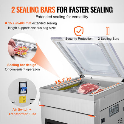 DZ-400/2E Automatic Extra Deep Vacuum Sealer Food Vacuum Sealing Packing Machine 220V - Image 4