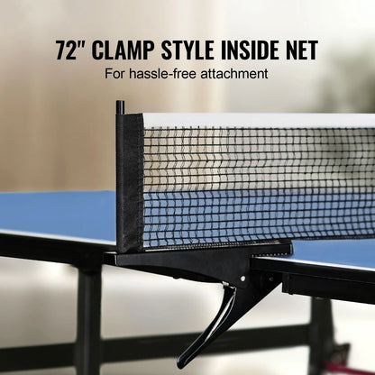 Ping Pong Table Foldable Table Tennis Game Table Indoor with Clamp Net - Image 2