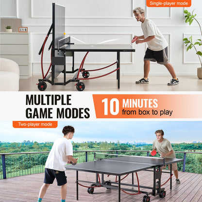Ping Pong Table Foldable Table Tennis Game Table Indoor Outdoor with Net - Image 4