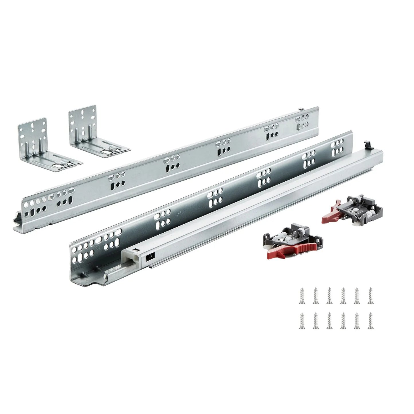 10 Pairs of 533.4mm Drawer Bottom Side Mount Rails, Heavy Duty Full Ball Bearing Extension Steel Track, Soft-Close Noiseless Guide Glides Cabinet Kitchen Runners with Locking Mechanism, 100 Lbs - Image 9